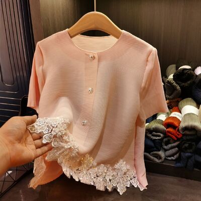 Autumn Woven Breathable Full Sleeve Casual Mesh Blouses Women Diamonds Shirts Tops Wholesale