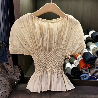 Women's Summer Sleeveless Ruffle Top Eco-Friendly 3D Plaid Color Blocked Print Diamonds Hole Patches Breathable Irregular