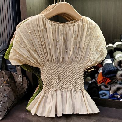 Women's Summer Sleeveless Ruffle Top Eco-Friendly 3D Plaid Color Blocked Print Diamonds Hole Patches Breathable Irregular