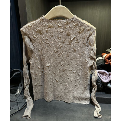 High-End Pleated 2025 Autumn New Fashion Versatile Loose Long Anti-pilling Casual Korean Style Women's Top