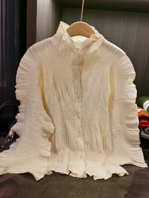 Autumn Casual Stand Collar Women's Long Sleeve Top Plus Size Single-Breasted  Cardigan Breathable Loose Solid