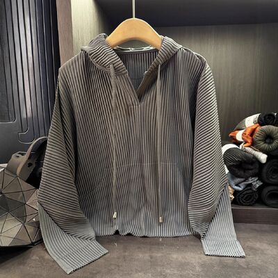 Autumn Winter New Zipper Sweatshirt Sports Japanese Style Hoodie Elegant Casual Loose Plus Size Ruched Long Polyester Knitted