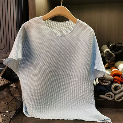 Women's Unique Design Solid Color Ruched Waist T-Shirt Niche Chic Short Sleeve Top Loose Slimming Age-Reducing Casual Summer