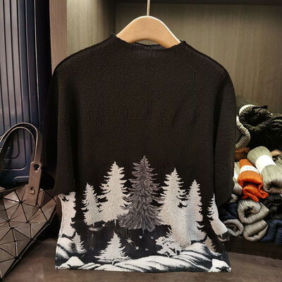 Casual Women's Summer Joker 3D Printed Bat Sleeve T-Shirt Large Size Slim Anti-Pilling Knitted Fabric Stylish Collar Loose