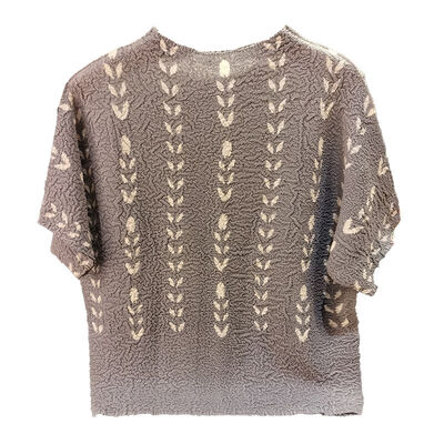 Eco-Friendly Polyester Soft Comfortable Striped Print Short Sleeve T-Shirt Elegant Simple Loose Casual Solid Color for Spring