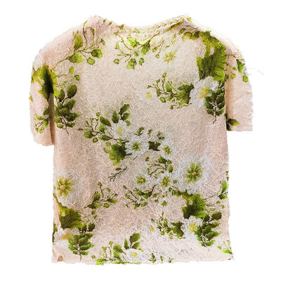 Light Breathable Summer T-Shirt for Women New Round Neck Short-Sleeved Thin Top Casual Versatile Tie-Dye Design Knitted Fabric