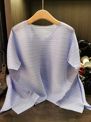 Women's Elegant Neck All-Match T-Shirt New Fashion Casual Commuter Top Commuter Elegant Loose Slimming Solid Color Short Summer