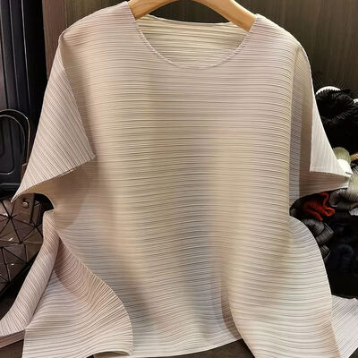 Women's Elegant Neck All-Match T-Shirt New Fashion Casual Commuter Top Commuter Elegant Loose Slimming Solid Color Short Summer