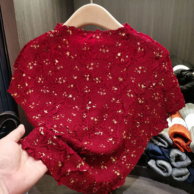 Handmade Crochet Top for Women Summer New Loose Plus Size Solid Color Round Neck Short Sleeved T-Shirt Breathable Feature