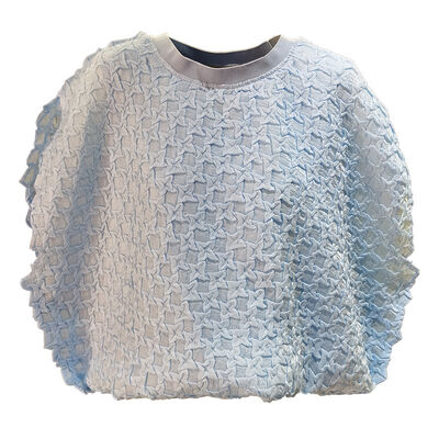 Women's Summer Casual Top Elegant Short-Sleeved Pullover T-Shirt Personalized Design Versatile Loose Fit Solid Large