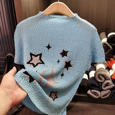 Women's Casual Jersey T-Shirt Spring Summer Collection Versatile Loose Fit Short-Sleeved Top Available in Large Sizes