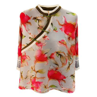 Niche Women's Casual Summer T-Shirt Elegant Versatile Button Pleated Top New Chinese Plus Size Loose Knitted