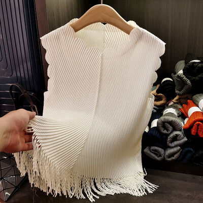 Women's Summer Elegant European American Fashion Vest Tops Dragon Scale Tassel Versatile Slimming Loose Fit Solid Short