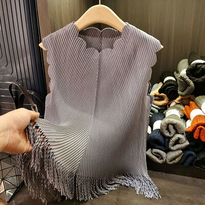 Women's Summer Elegant European American Fashion Vest Tops Dragon Scale Tassel Versatile Slimming Loose Fit Solid Short