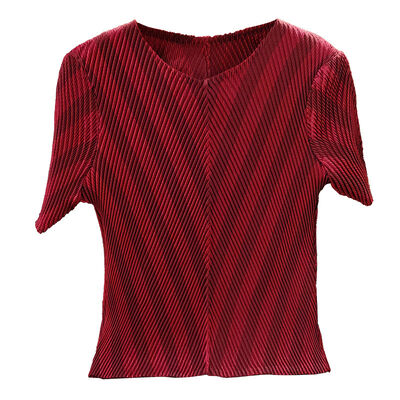 Women's High-End Summer Casual Tops Striped Slim Fit Age-Reducing Neck T-Shirts Short-Sleeved and Loose Fit