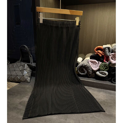 High-End Niche Design Autumn New Solid Color Casual A-Line Pleated Skirt Elegant and Graceful Elastic Waist Slit Straight