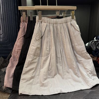 High-end Elegant Temperament Solid Color Quilted Half Skirt Women Autumn Winter New Thickened Slimming Versatile A-line Natural