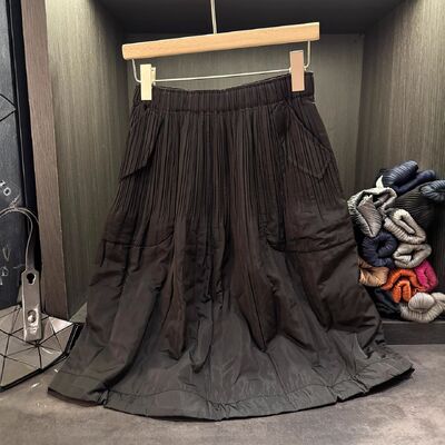 High-end Elegant Temperament Solid Color Quilted Half Skirt Women Autumn Winter New Thickened Slimming Versatile A-line Natural