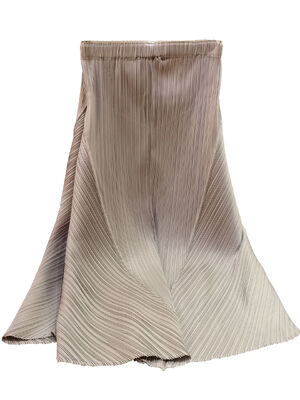 High-End Women's A-Line Skirt Pleated Solid Color Summer Casual Versatile Slimming Elastic Waist Plus Size Mid-Length Skirt