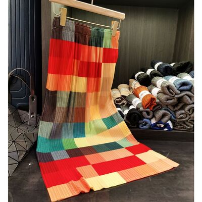 High-End Women's A-Line Bodycon Skirt Elegant Commuting Print Pleated Design with Elastic Waist New Summer Casual Style