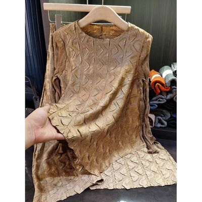 Luxury Three Houses Fashion Solid Color Folded Two Piece Set for Women