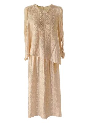 Luxury Three Houses Fashion Solid Color Folded Two Piece Set for Women