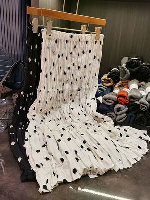 Niche Design Elegant A-Line High Waist Skirt for Women Spring Summer Wave Dot Printed Pleated Skirt Casual Chiffon Natural