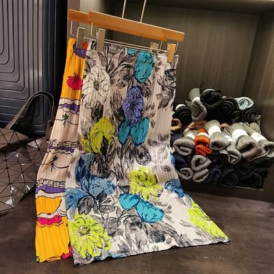 Women's Elegant A-Line Half Skirt Summer Vacation Style Fashion Print Slimming Elastic Waist Versatile Casual Design