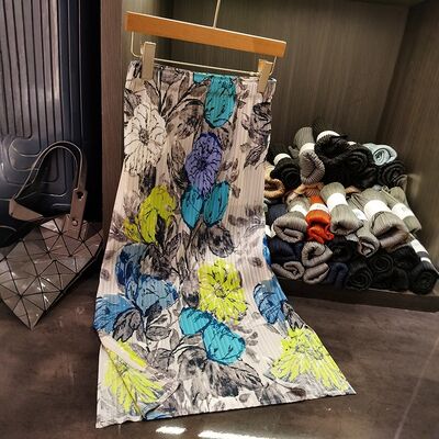 Women's Elegant A-Line Half Skirt Summer Vacation Style Fashion Print Slimming Elastic Waist Versatile Casual Design