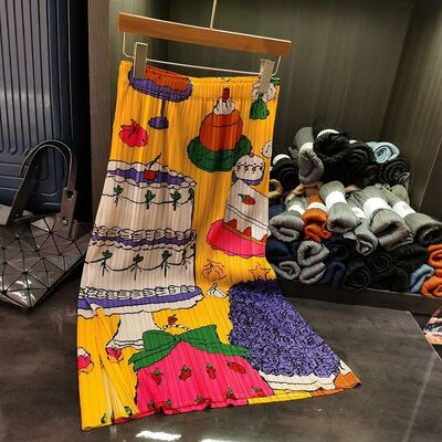 Women's Elegant A-Line Half Skirt Summer Vacation Style Fashion Print Slimming Elastic Waist Versatile Casual Design