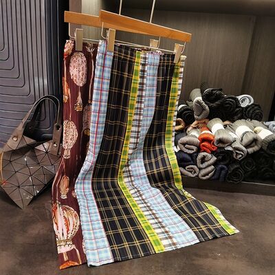 Women's Elegant Temperament Retro Plaid Pleated Skirt New Literary Design with Breathable and Natural Waistline for Summer