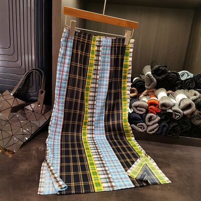 Women's Elegant Temperament Retro Plaid Pleated Skirt New Literary Design with Breathable and Natural Waistline for Summer