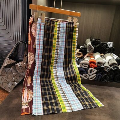 Women's Elegant Temperament Retro Plaid Pleated Skirt New Literary Design with Breathable and Natural Waistline for Summer