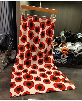 Women's New Design Elegant A-Line Skirt Floral Pattern Casual Spring Summer Style Contrast Color Plaid Natural Waistline Holiday