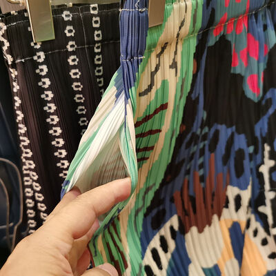 Summer Fashion Printed Midi Skirt Unique Vacation Style Casual High Waist with Natural Waistline Pocket Pleated A-Line Design