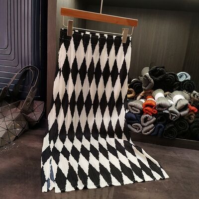 High-End Spring Summer A-Line Skirt New Style Pleated Colorful Printed Elegant Versatile Slimming Look Elastic Waist Chiffon