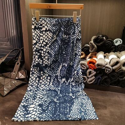 Niche Design Women's Mid-Length Pleated Skirt Retro Fish Scale Print Flap Pocket Pants Elastic Waist Casual