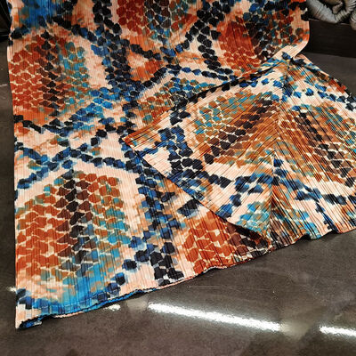 Women's High Waist Slit Fish Scale Print Skirt Elegant Versatile Slimming Casual New Summer Look Chiffon High Waist