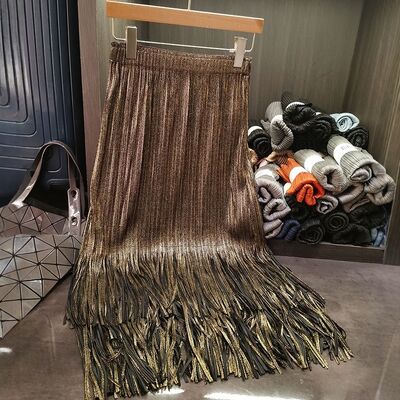 Solid Color Pleated Skirt for Women's Summer Fashion and Leisure, Ins Style Versatile Temperament Skirt