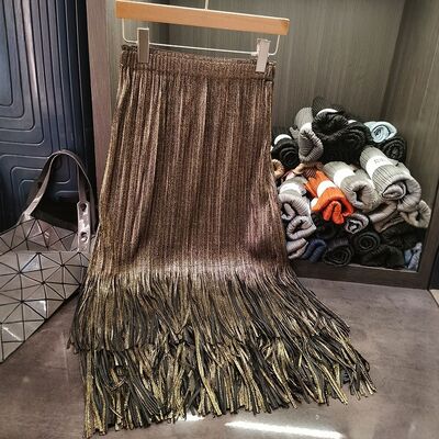 Solid Color Pleated Skirt for Women's Summer Fashion and Leisure, Ins Style Versatile Temperament Skirt