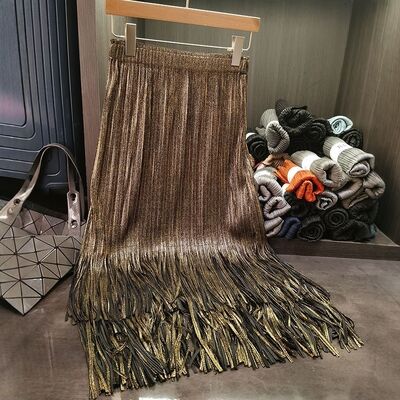 Solid Color Pleated Skirt for Women's Summer Fashion and Leisure, Ins Style Versatile Temperament Skirt