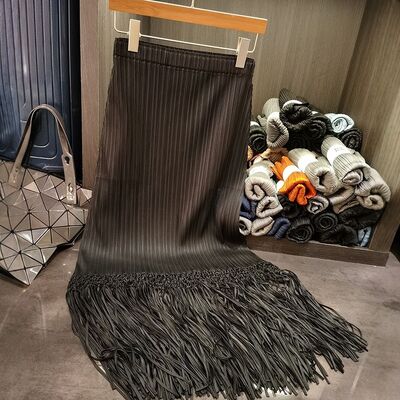 Women's Pleated Skirt Solid Color Versatile Ins Style with Medium Length Slimming Casual Look for Summer