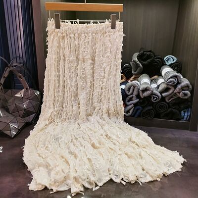 High-End Midi Skirt Frayed Hem Elegant Solid Color Versatile Elastic Waist Slimming Mid-Length Fit Casual French Summer