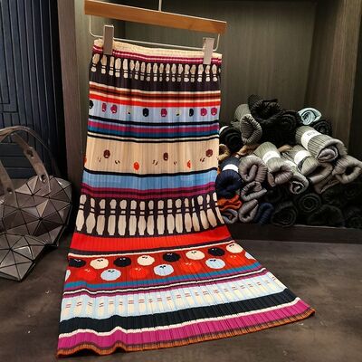 Retro Fun Elegant Slimming Half Skirt for Women Spring Summer New Pleated Midi Skirt