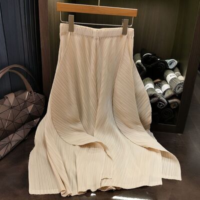 Women's Summer Half Skirt Elastic Waist Solid Color Versatile High Waist Loose Slimming New Style Casual Temperament