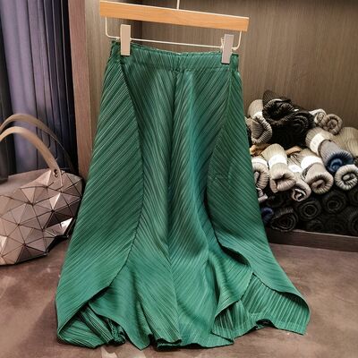 Women's Summer Half Skirt Elastic Waist Solid Color Versatile High Waist Loose Slimming New Style Casual Temperament