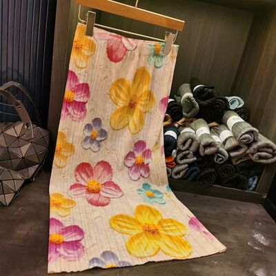 Women's Casual Half-Length Skirt with Printed Flowers New Summer Style Versatile Mid-Length Printed Skirt