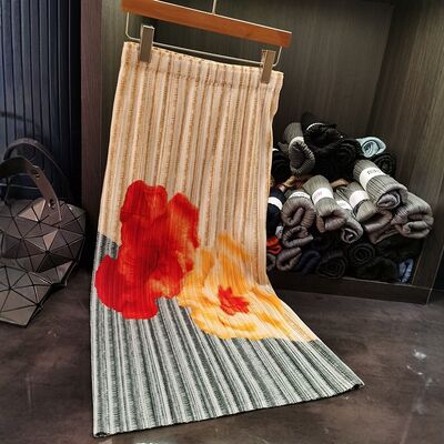 Women's Casual Half-Length Skirt with Printed Flowers New Summer Style Versatile Mid-Length Printed Skirt