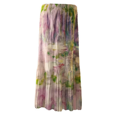 Vintage Printed Half-Length Skirt Elegant Summer Fish Tail Design Elastic Waist Versatile Half-Length Fishtail Skirt