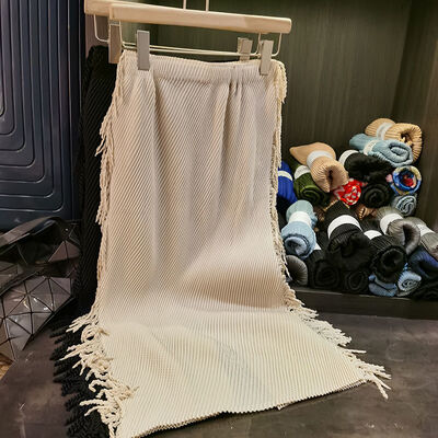 Design Style Tassel Dragon Scale Pleated Skirt Exudes a Slimming Temperament, A-line Skirt for Women